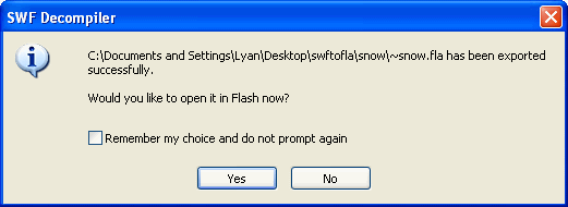 Choose to open the FLA file in Flash